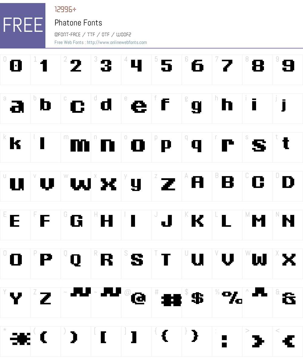 Phatone Font Screenshots