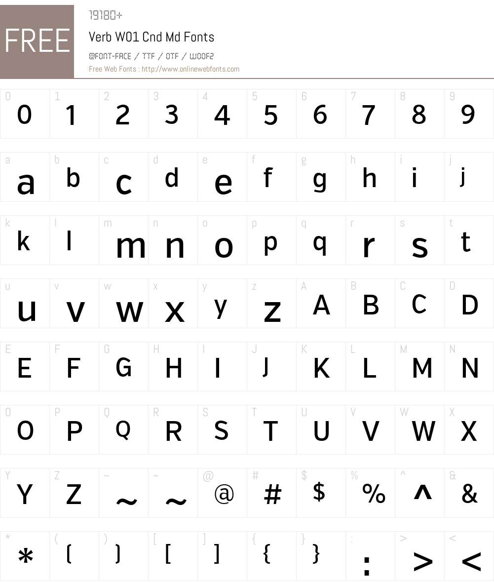 VerbW01-CndMd Font Screenshots