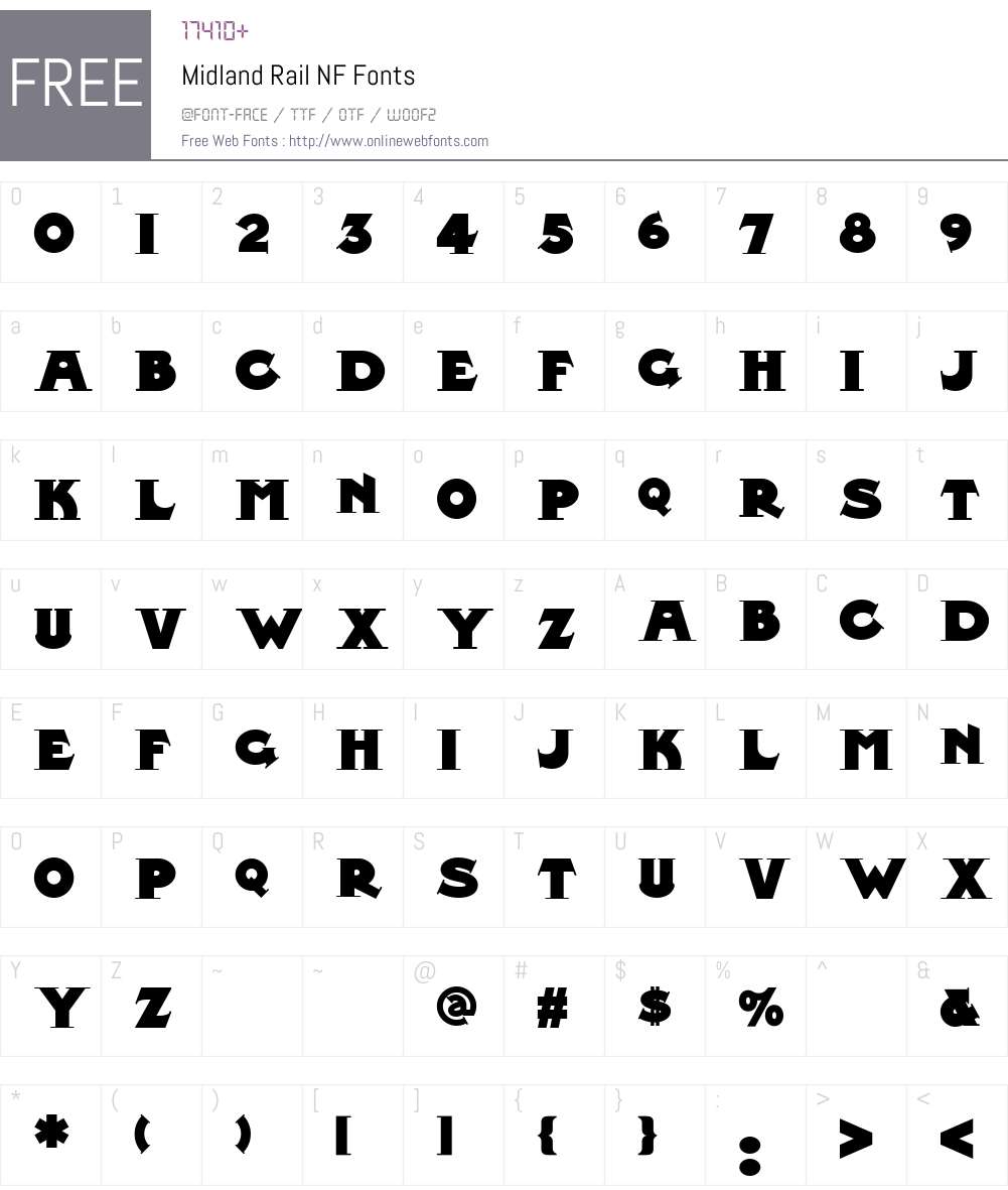Midland Rail NF Font Screenshots