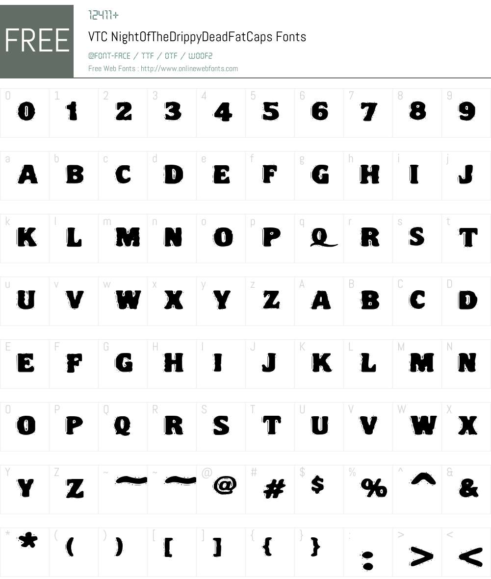 VTC NightOfTheDrippyDeadFatCaps Font Screenshots