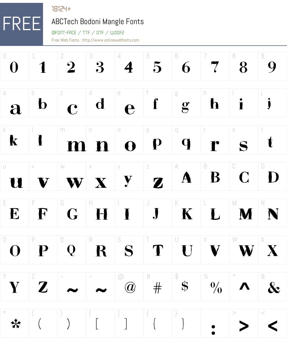 ABCTech Bodoni Mangle Font Screenshots