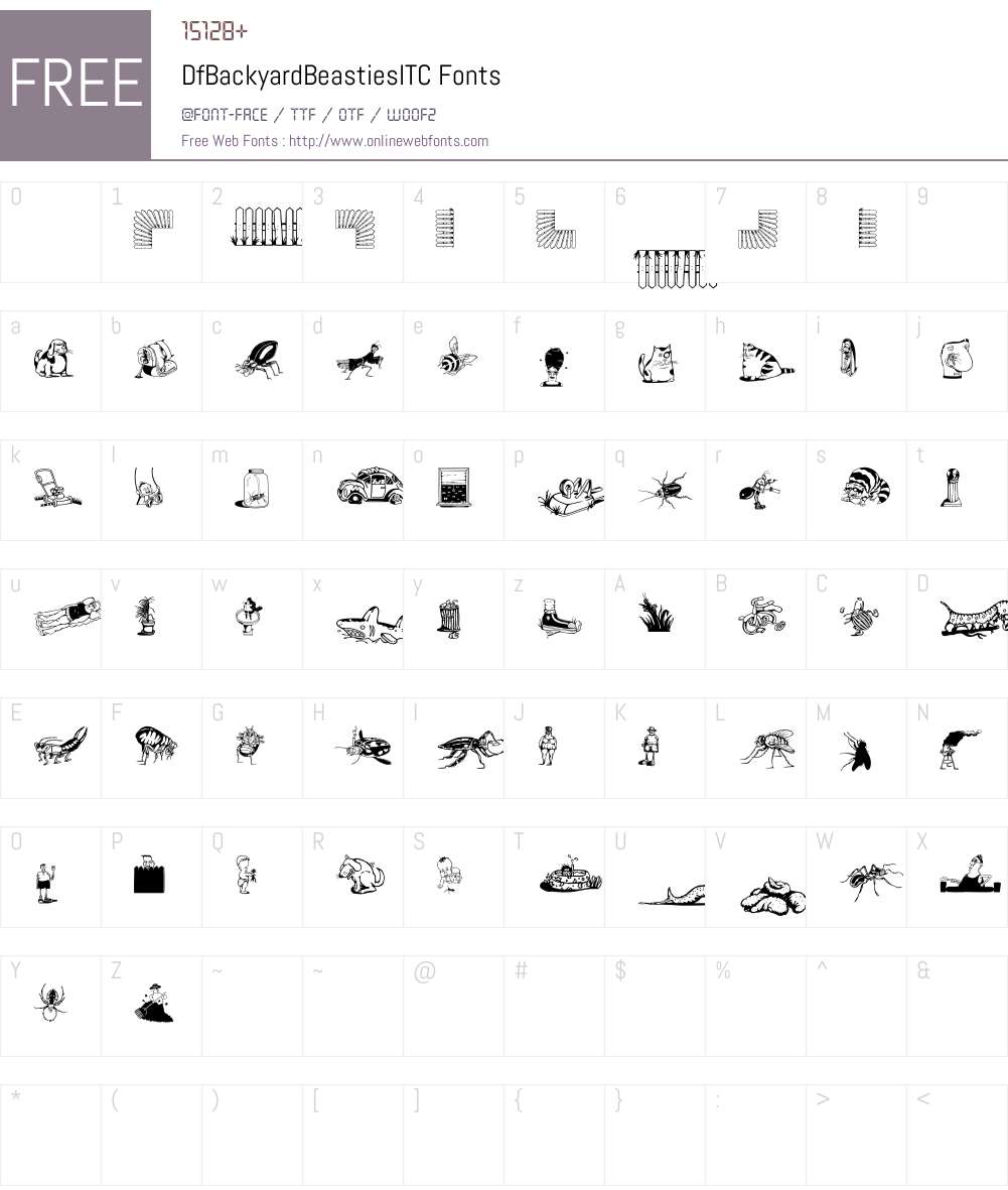 DfBackyardBeastiesITC Font Screenshots
