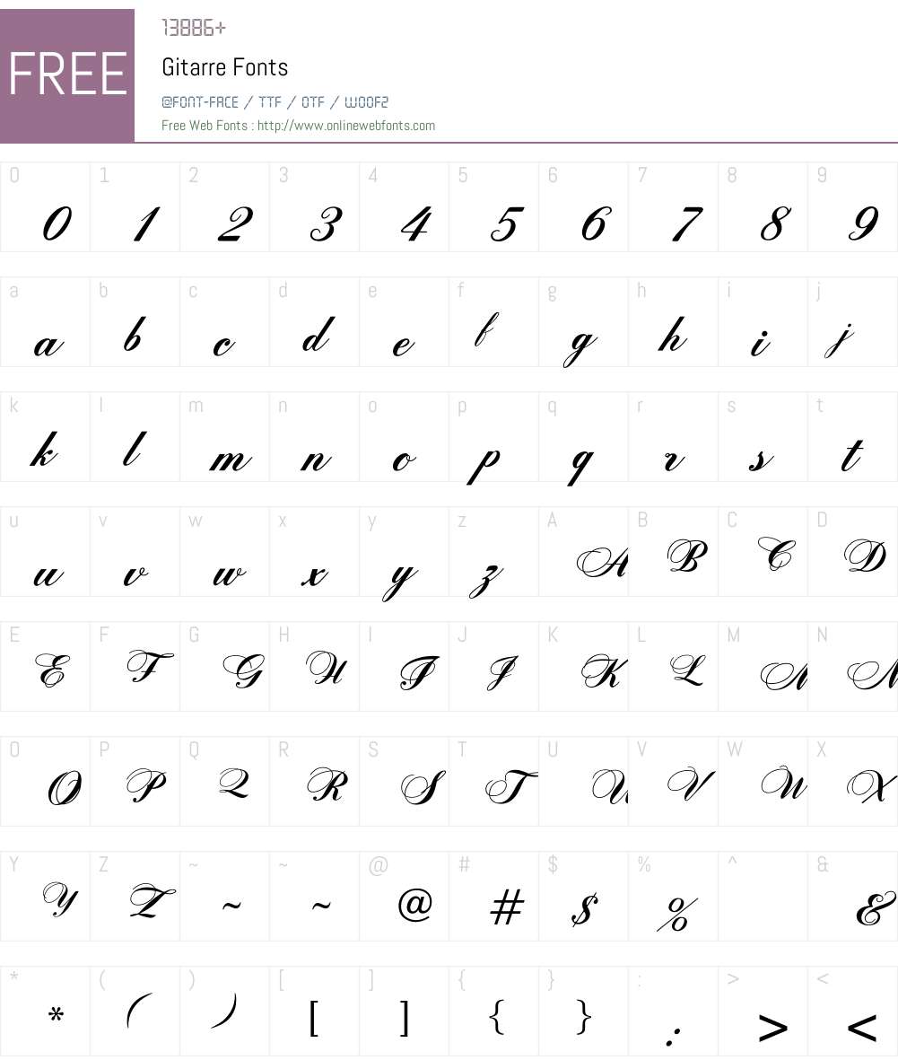 Gitarre Font Screenshots