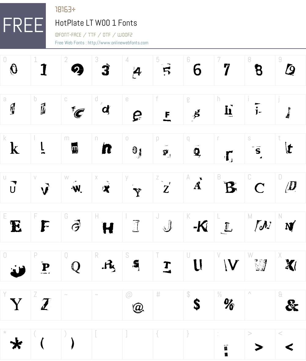 HotPlateLTW00-1 Font Screenshots