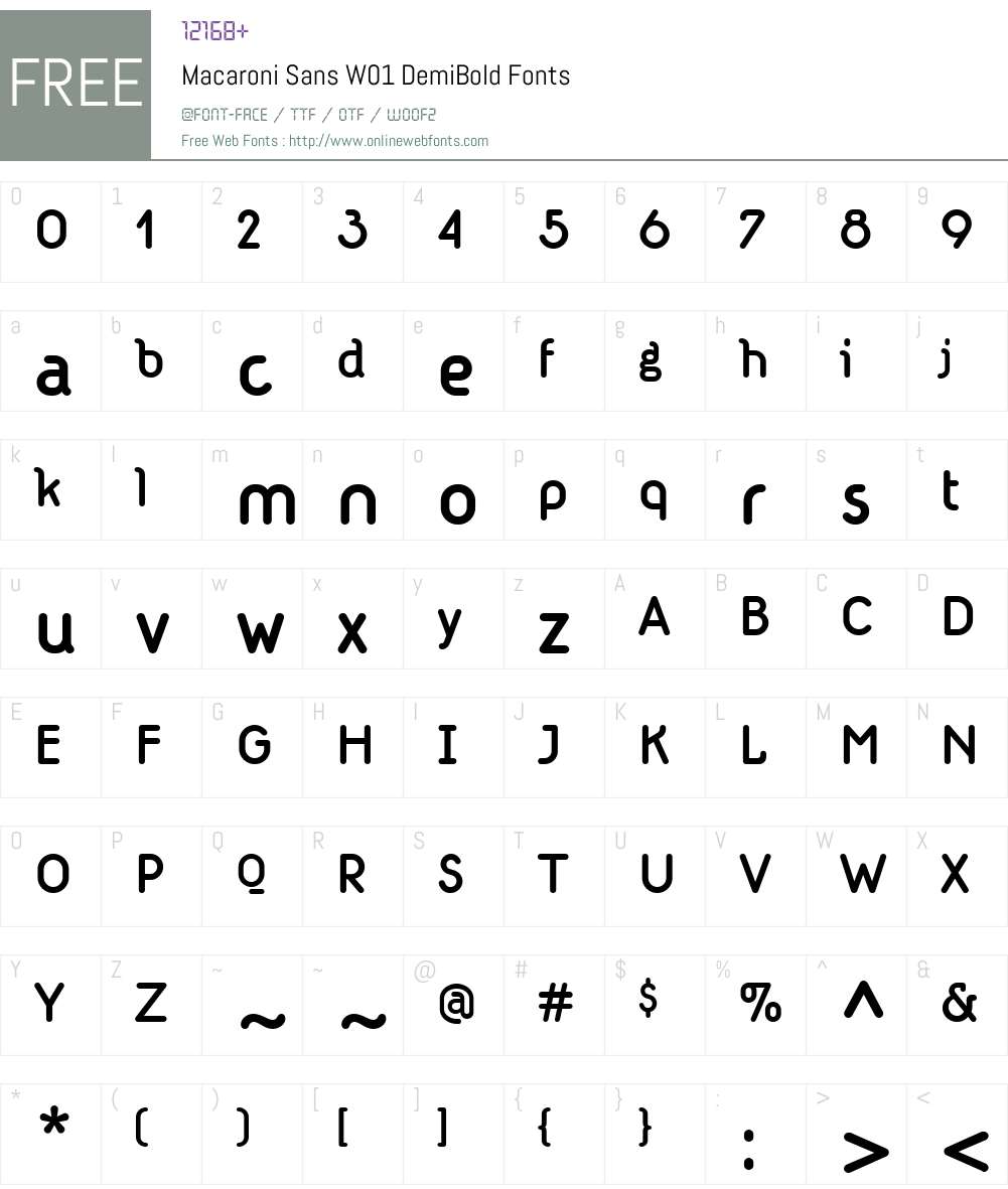 MacaroniSansW01-DemiBold Font Screenshots