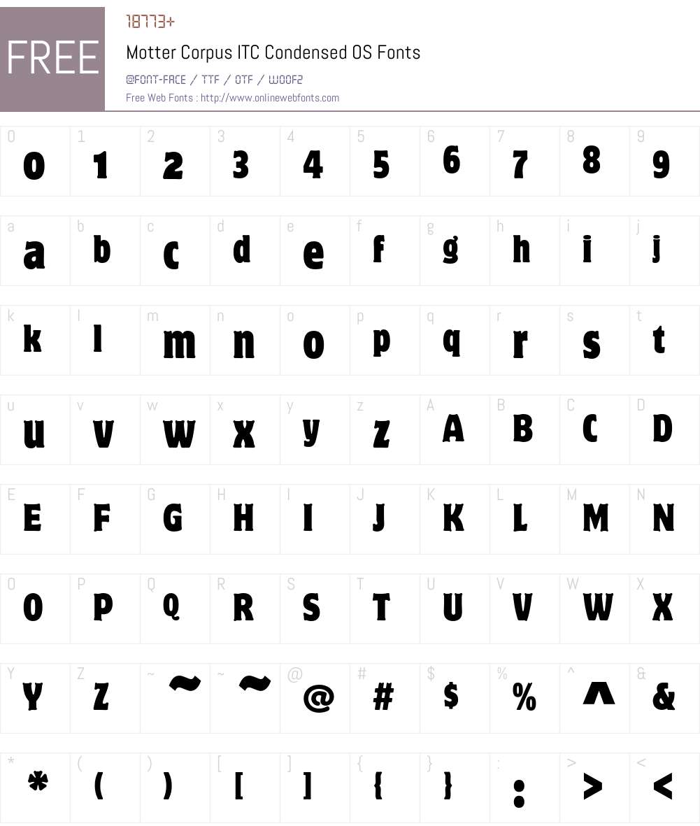 Motter Corpus ITC Font Screenshots