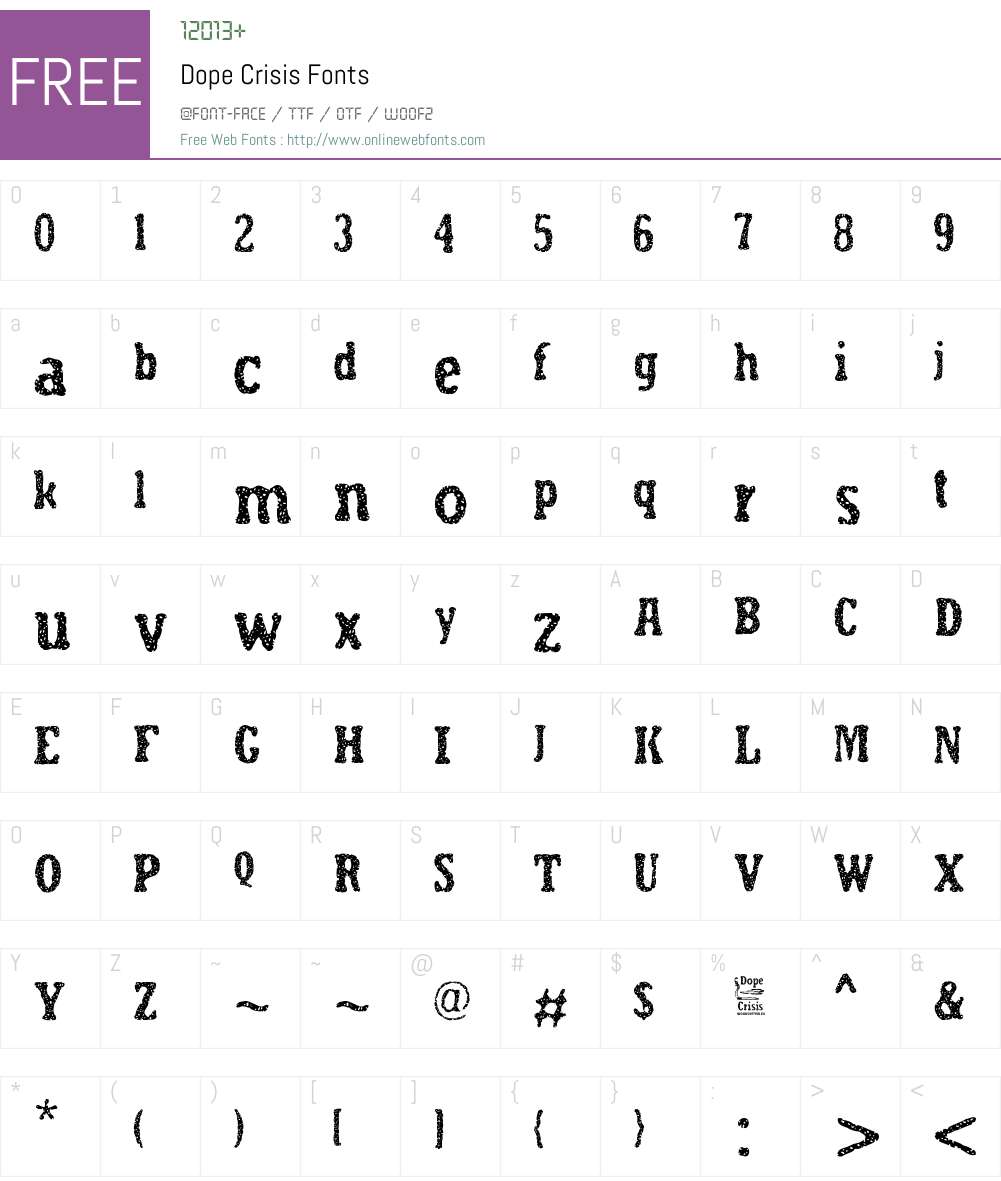 Dope Crisis Font Screenshots
