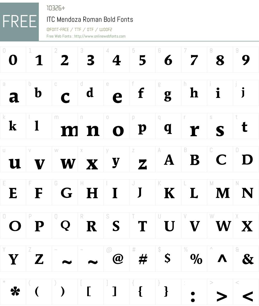 ITC Mendoza Roman Font Screenshots