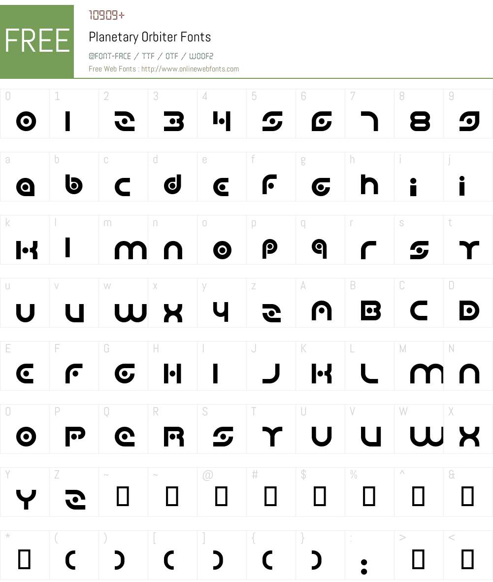 Planetary Orbiter Font Screenshots