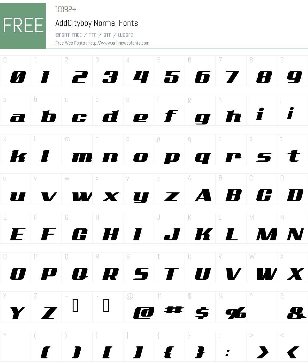 AddCityboy Font Screenshots