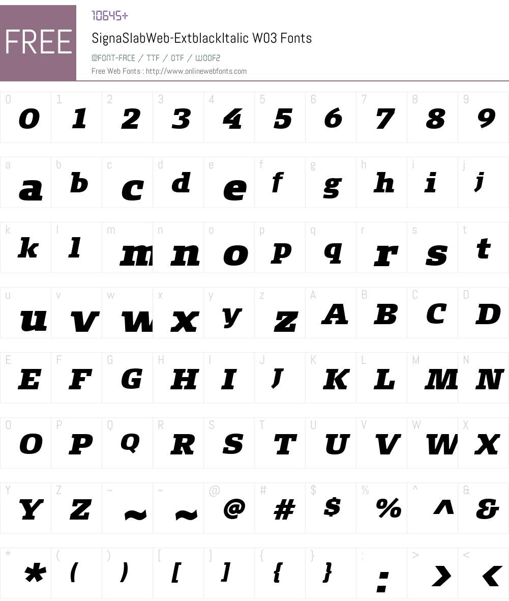 FF Signa Slab Font Screenshots