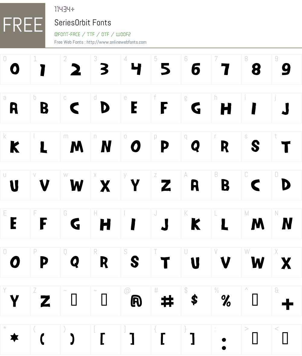 SeriesOrbit Font Screenshots