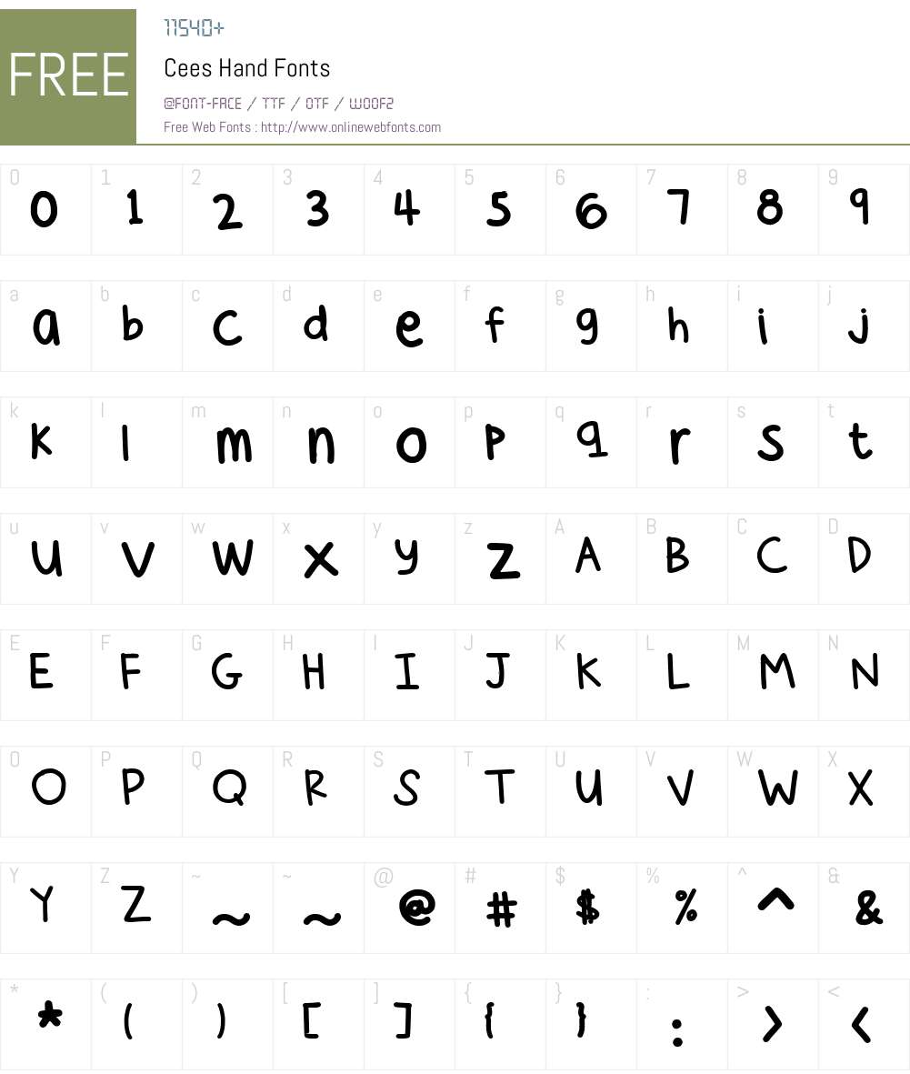 Cees Hand Font Screenshots
