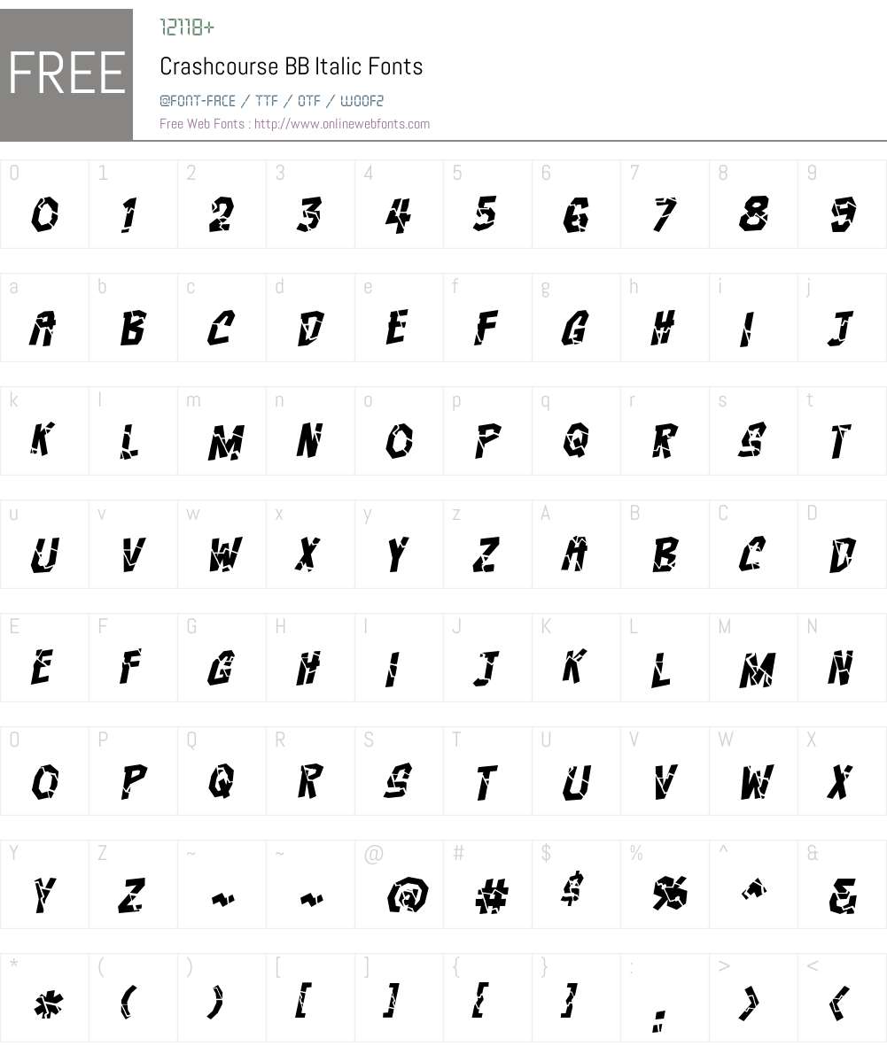 Crashcourse BB Font Screenshots