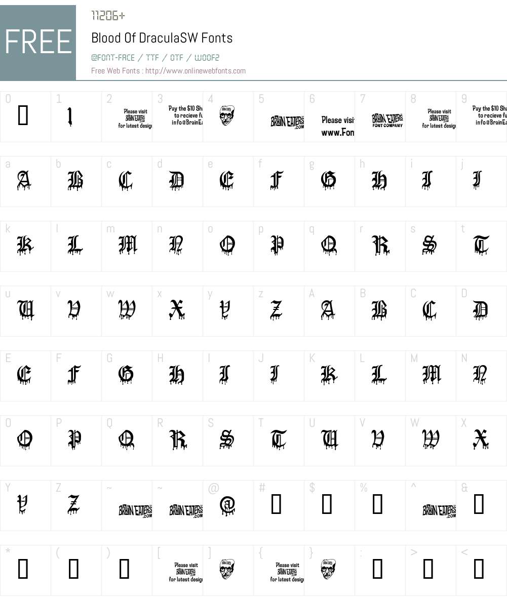 Blood Of DraculaSW Font Screenshots
