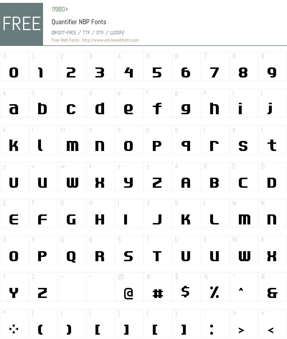 Quantifier NBP Font Screenshots