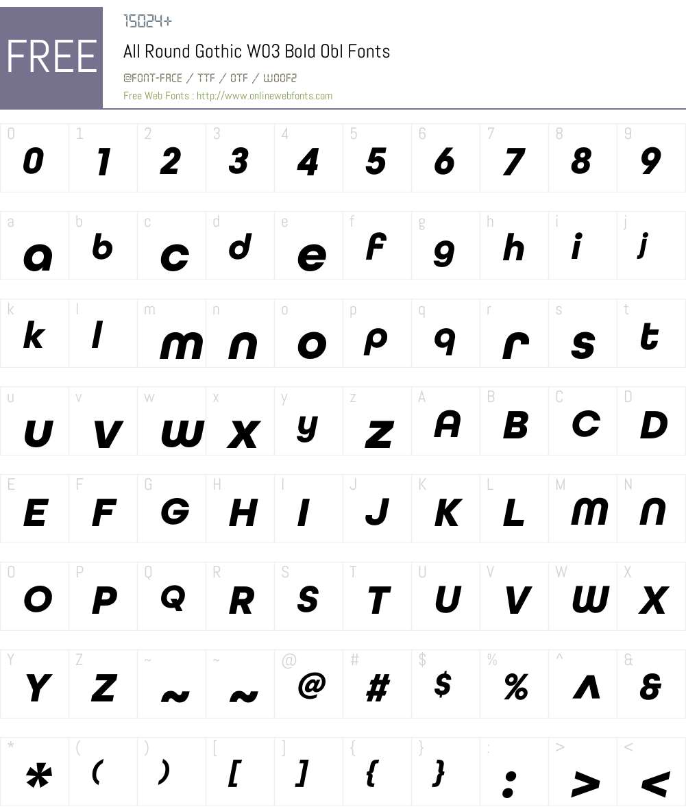 All Round Gothic Font Screenshots