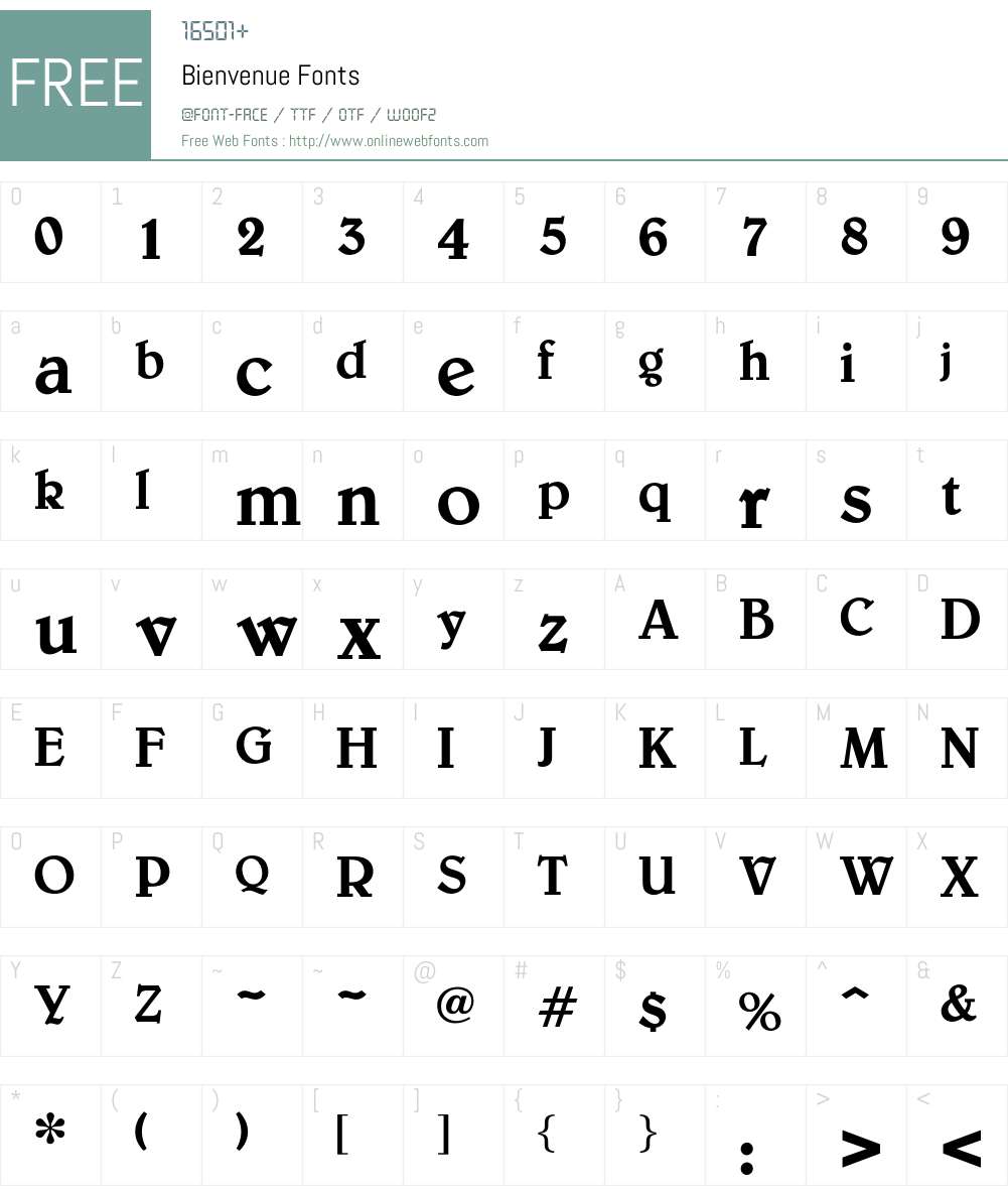 Bienvenue Font Screenshots
