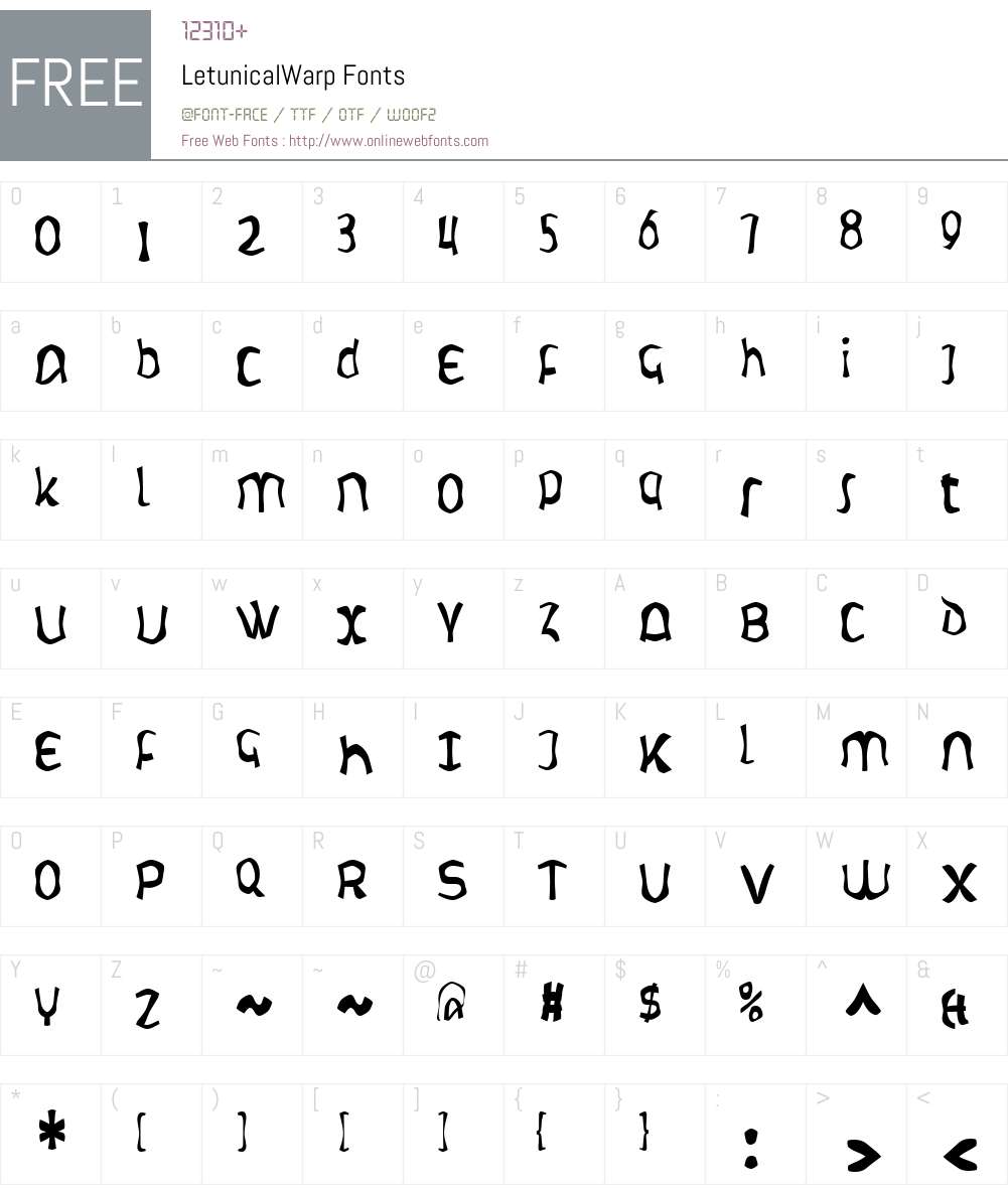 LetunicalWarp Font Screenshots