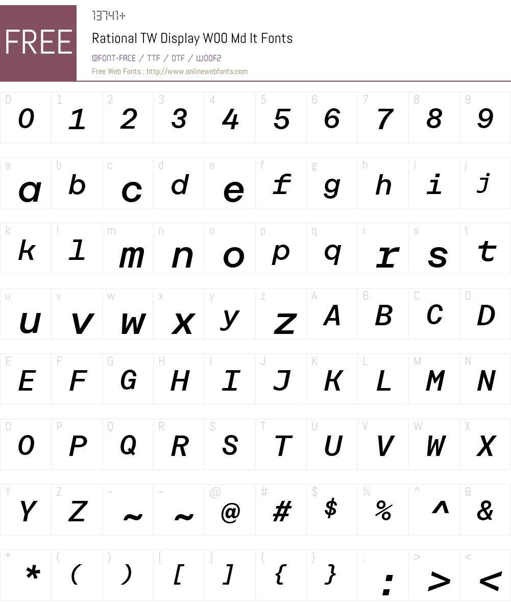 Rational TW Font Screenshots