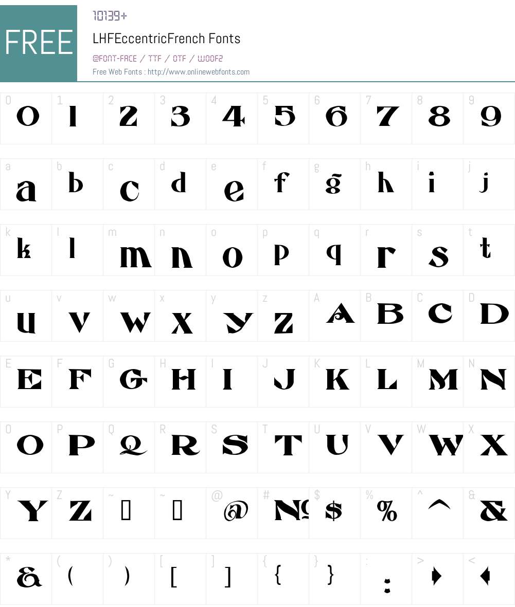 LHFEccentricFrench Font Screenshots