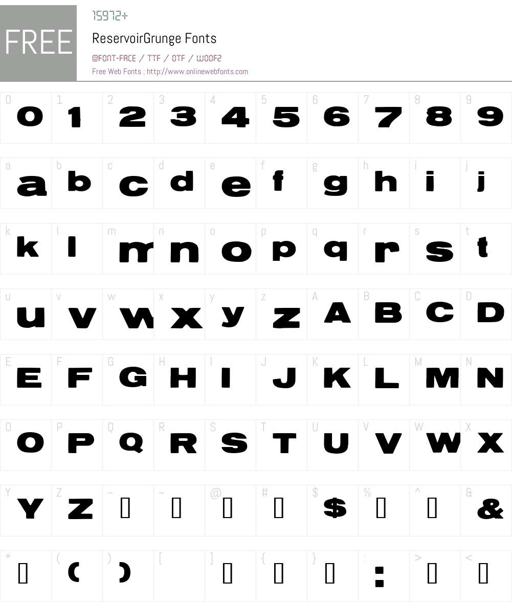 ReservoirGrunge Font Screenshots