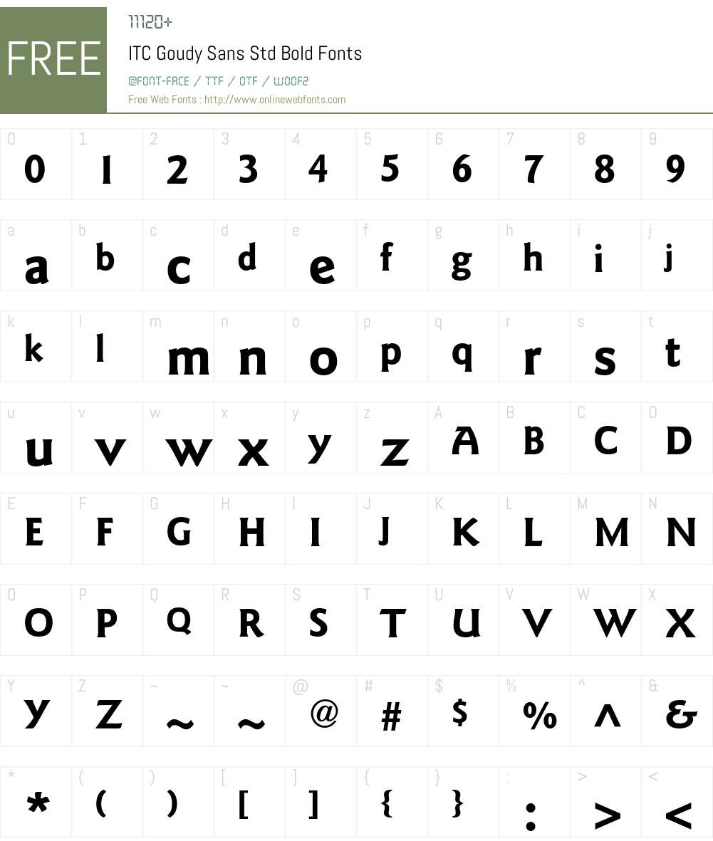 ITC Goudy Sans Std Font Screenshots