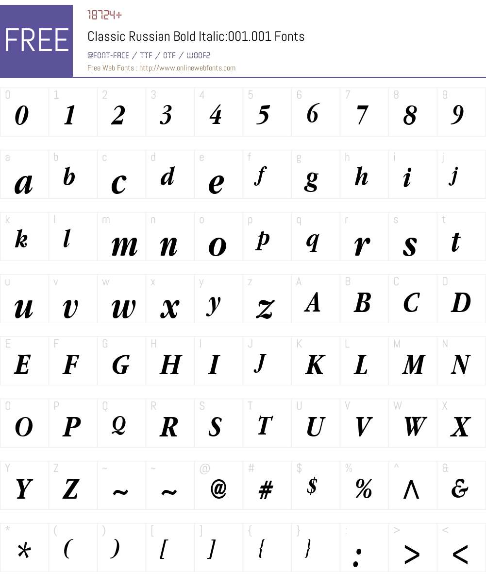 Classic Russian Font Screenshots
