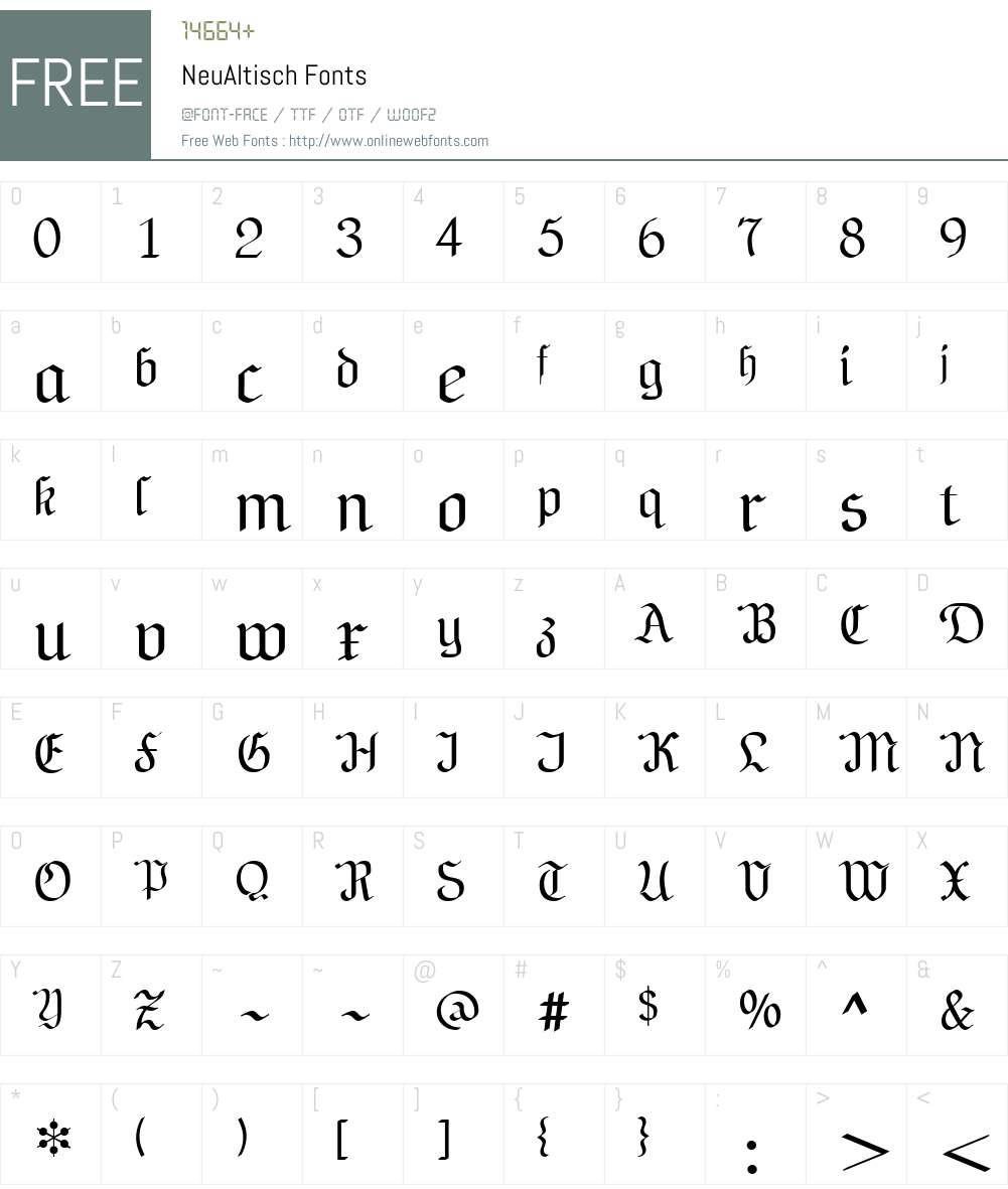 NeuAltisch Font Screenshots
