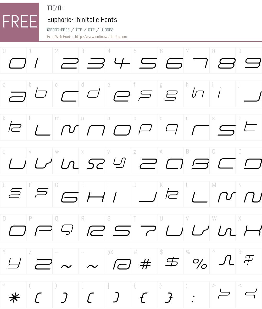 Euphoric Font Screenshots