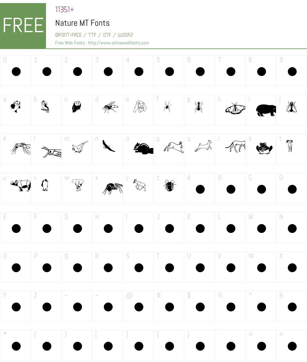 Nature MT Font Screenshots