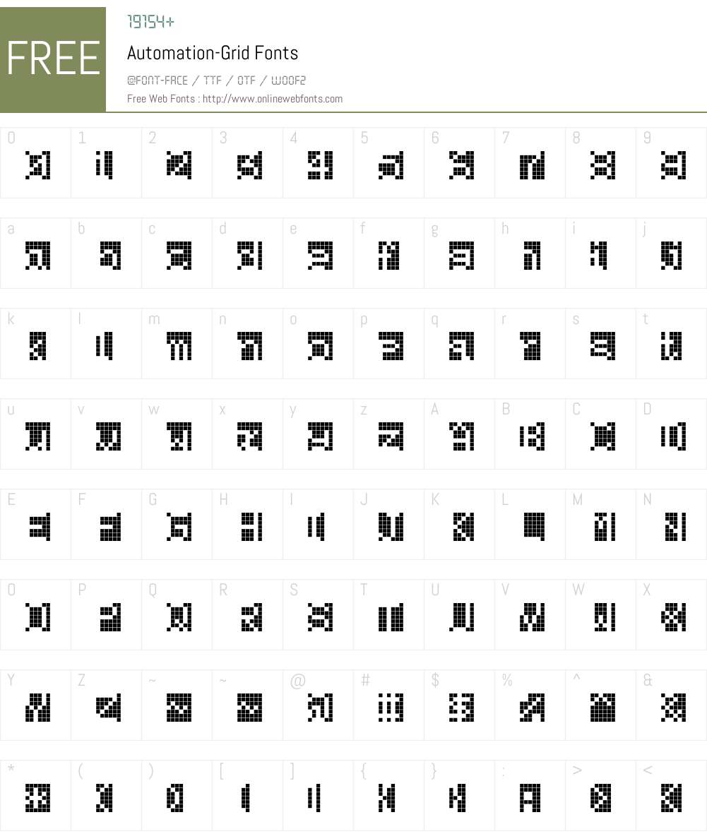 Automation Font Screenshots