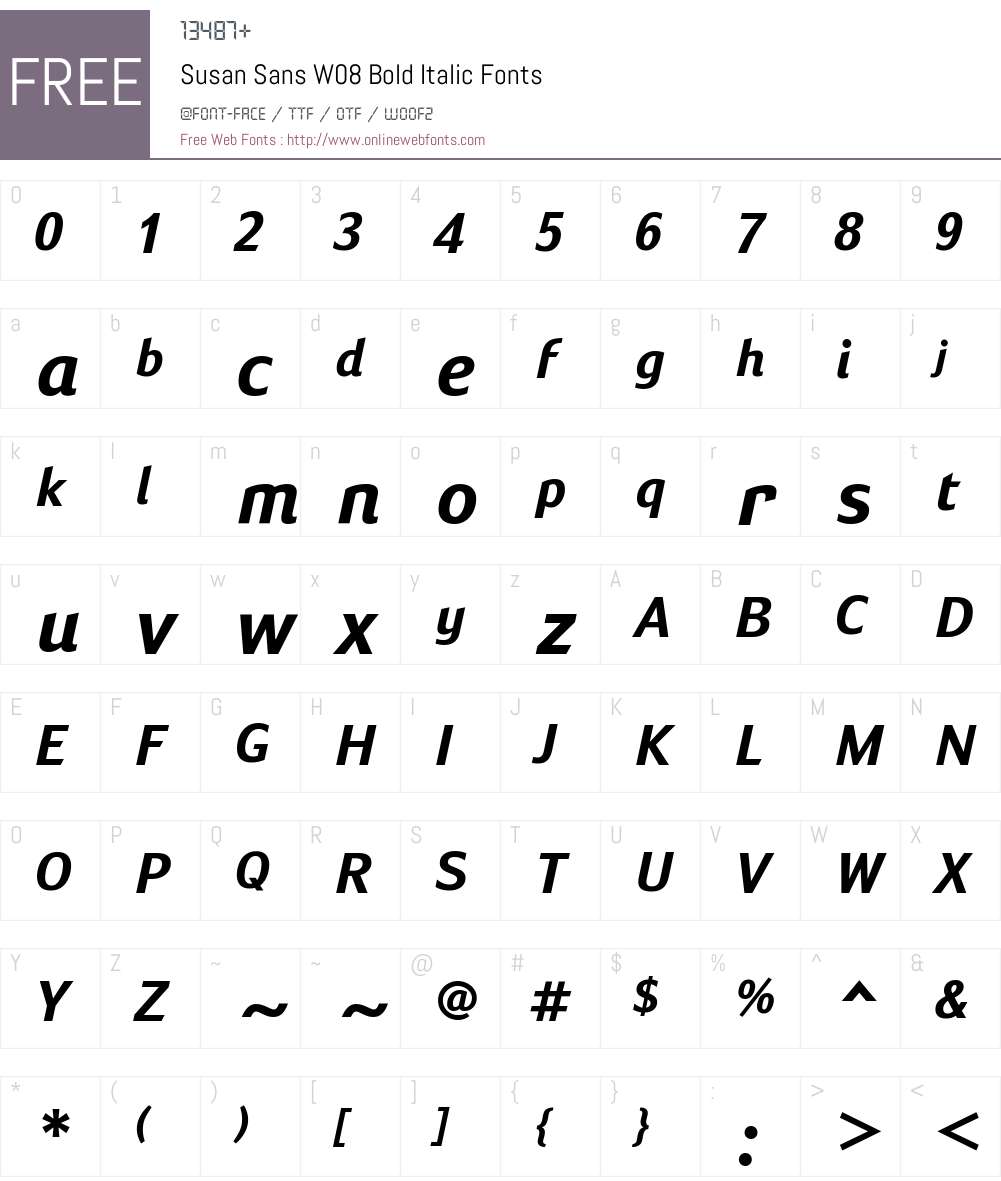 Susan Sans Font Screenshots