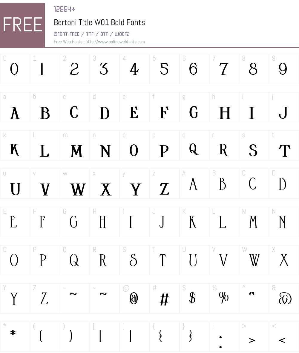 BertoniTitleW01-Bold Font Screenshots