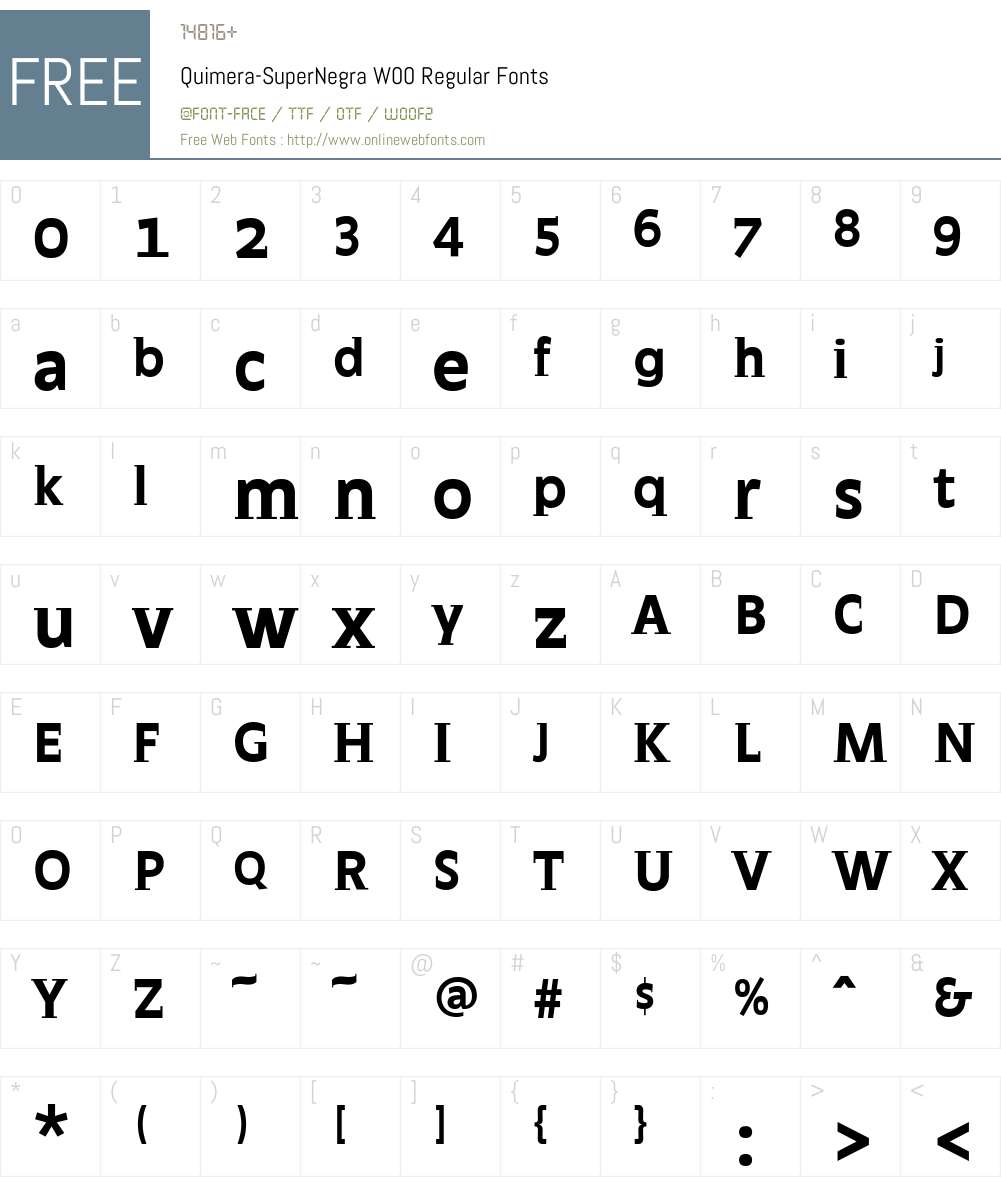 Quimera-SuperNegraW00-Rg Font Screenshots