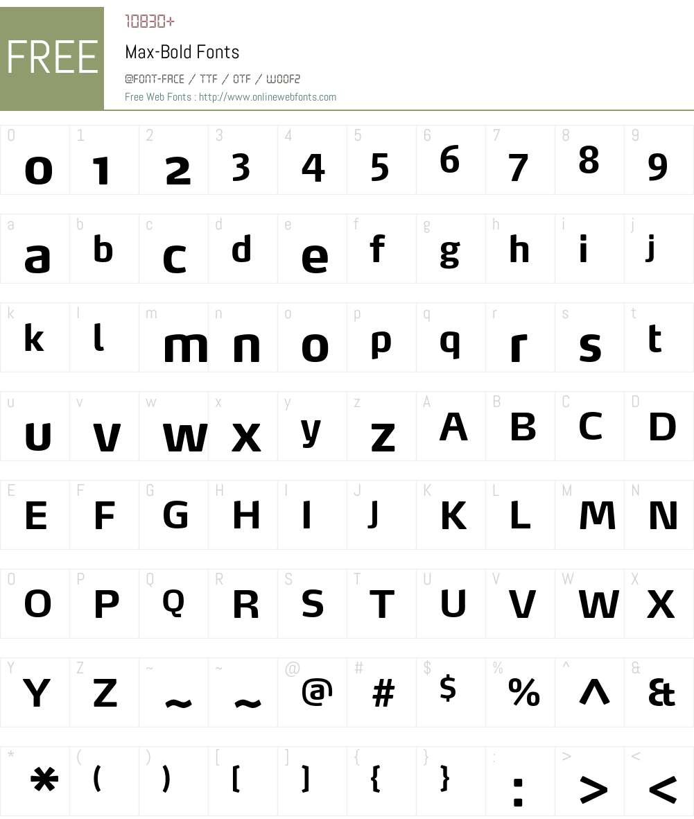 Max-Bold Font Screenshots