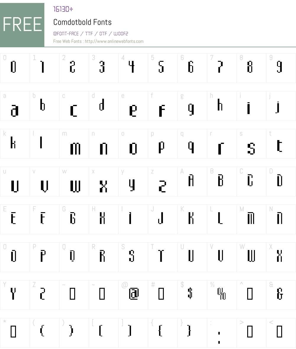 Comdotbold Font Screenshots