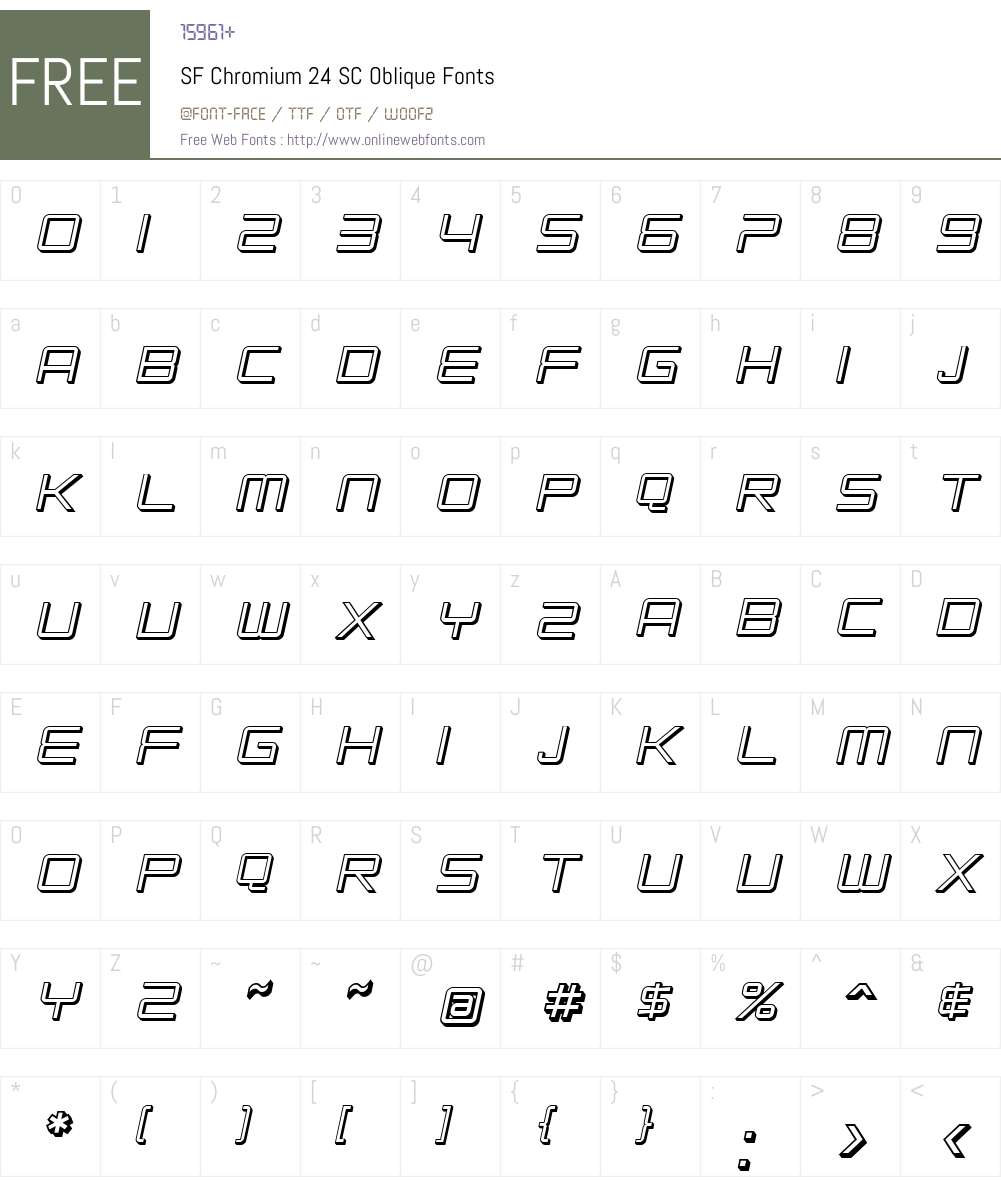 SF Chromium 24 SC Font Screenshots