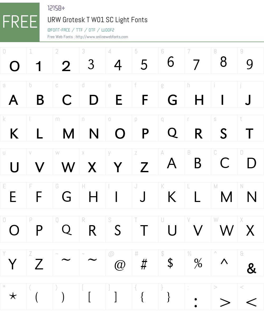 URWGroteskTW01-SCLight Font Screenshots