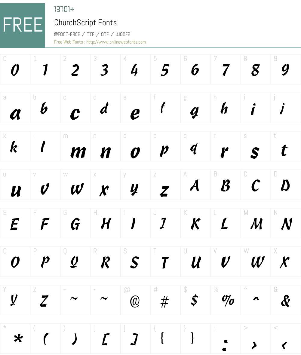 ChurchScript Font Screenshots