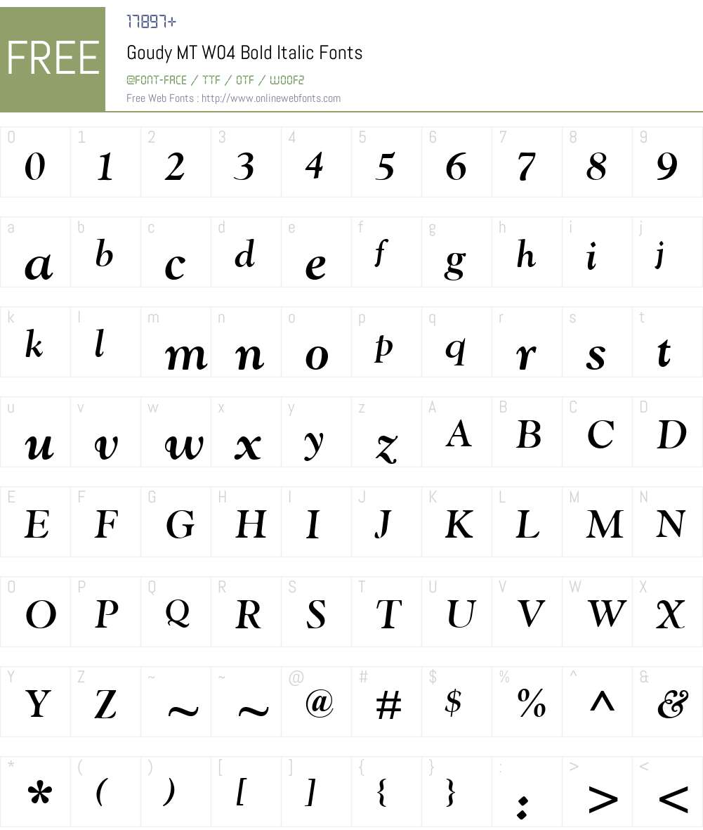 Monotype Goudy Font Screenshots