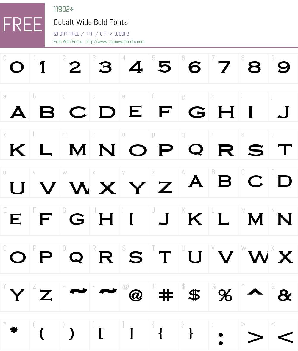 Cobalt Wide Font Screenshots