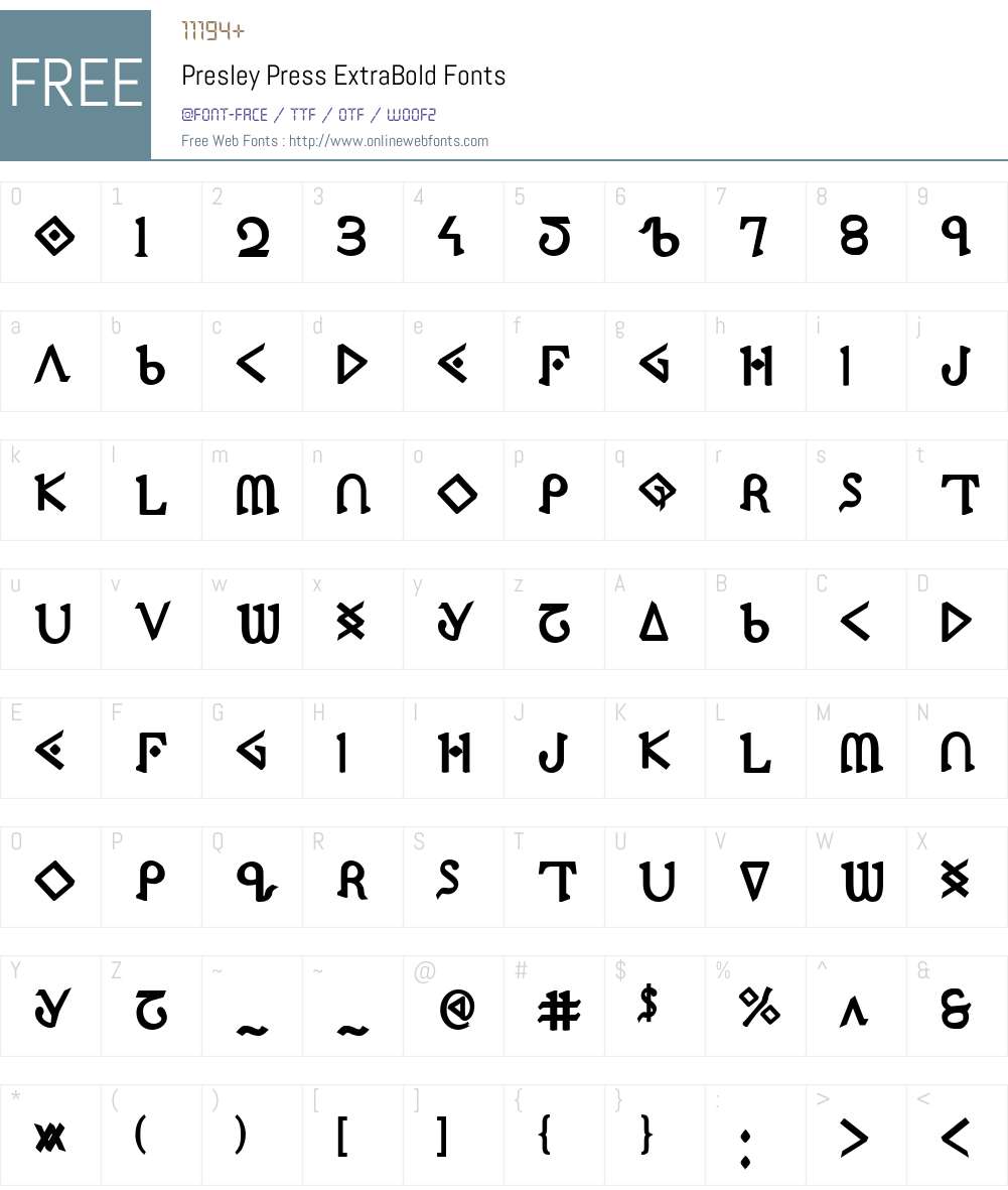Presley Press ExtraBold Font Screenshots