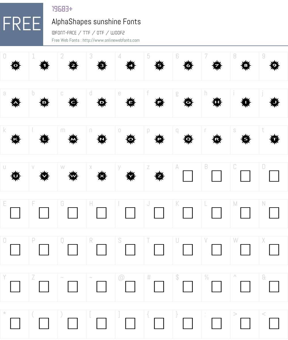 AlphaShapes sunshine Font Screenshots