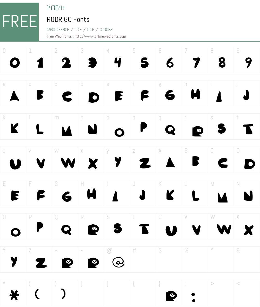 RODRIGO Font Screenshots