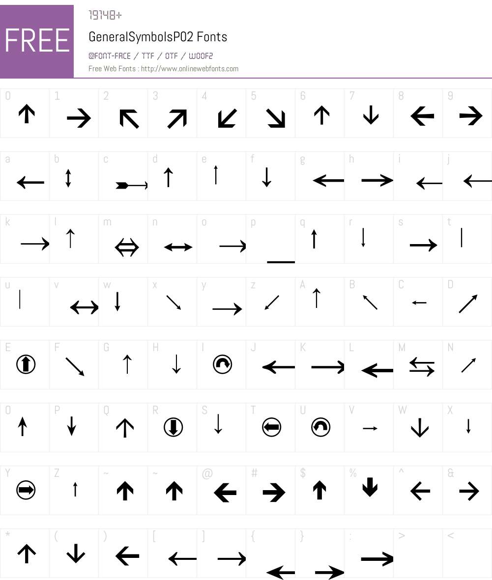 GeneralSymbols Font Screenshots