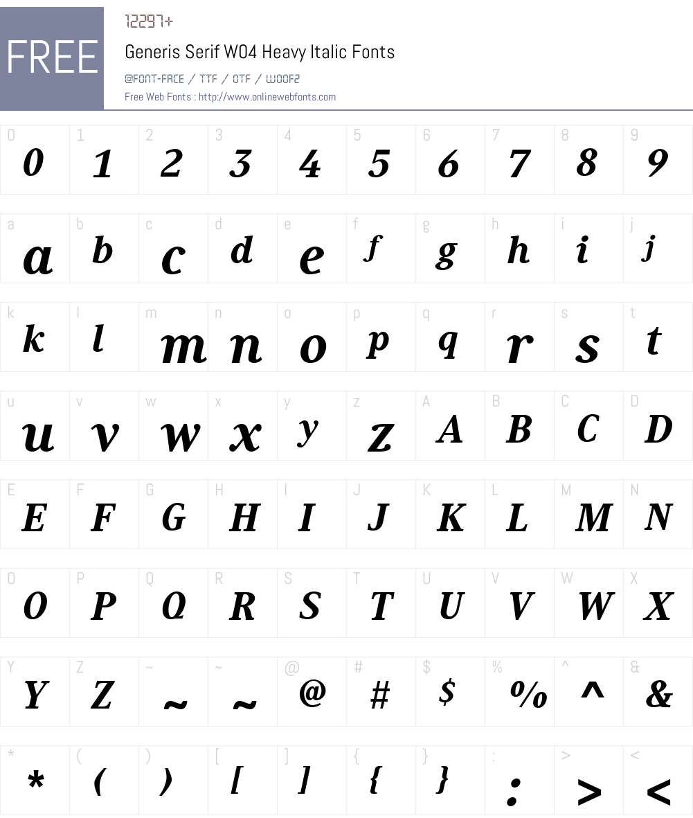 Generis Serif Font Screenshots