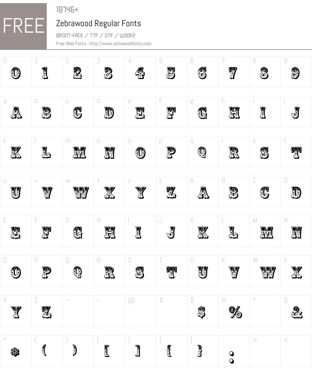 Zebrawood Font Screenshots
