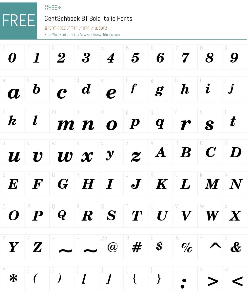 CentSchbook BT Font Screenshots