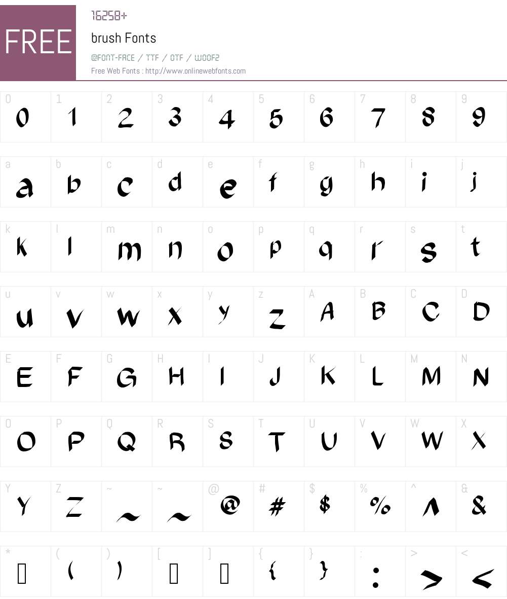 brush Font Screenshots